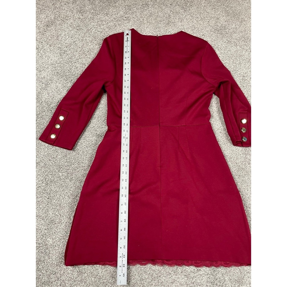 Trina Turk Dress Womens XS Red Gold Button Fit Flare Party Event Business Office - Picture 14 of 14